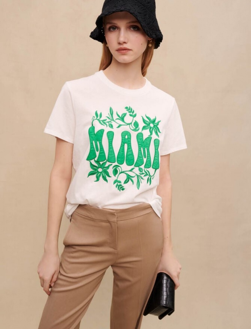 Maje Miami T-shirts Dames Wit | XCKMEST-30